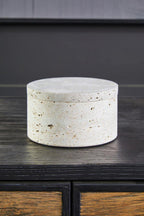Travertine Round Trinket Box