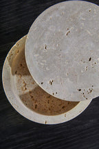 Travertine Round Trinket Box