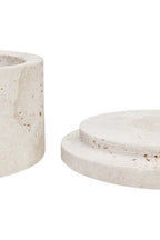 Travertine Round Trinket Box