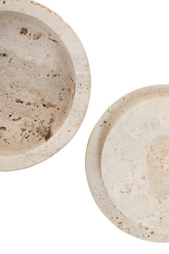 Travertine Round Trinket Box