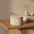 Travertine Round Trinket Box