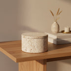 Travertine Round Trinket Box