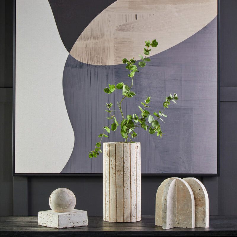 Travertine Set of 2 Arched Bookends