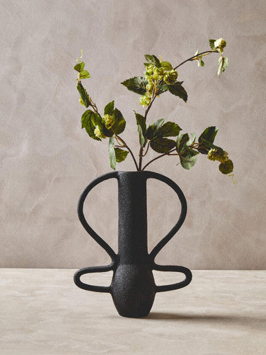 Large Textured Black Vase