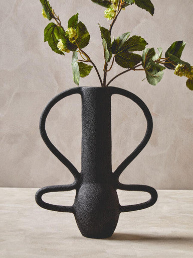 Large Textured Black Vase