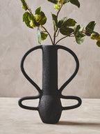 Large Textured Black Vase