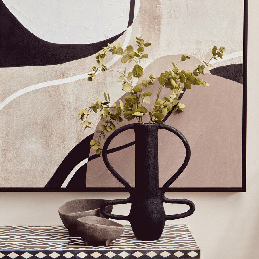 Large Textured Black Vase
