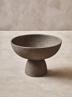 Small Textured Grey Pedestal Bowl