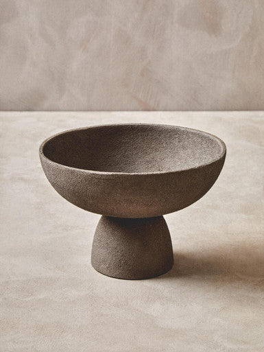 Small Textured Grey Pedestal Bowl