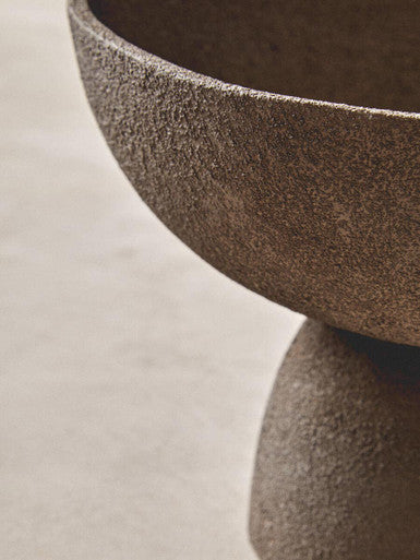 Small Textured Grey Pedestal Bowl