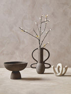 Small Textured Grey Pedestal Bowl