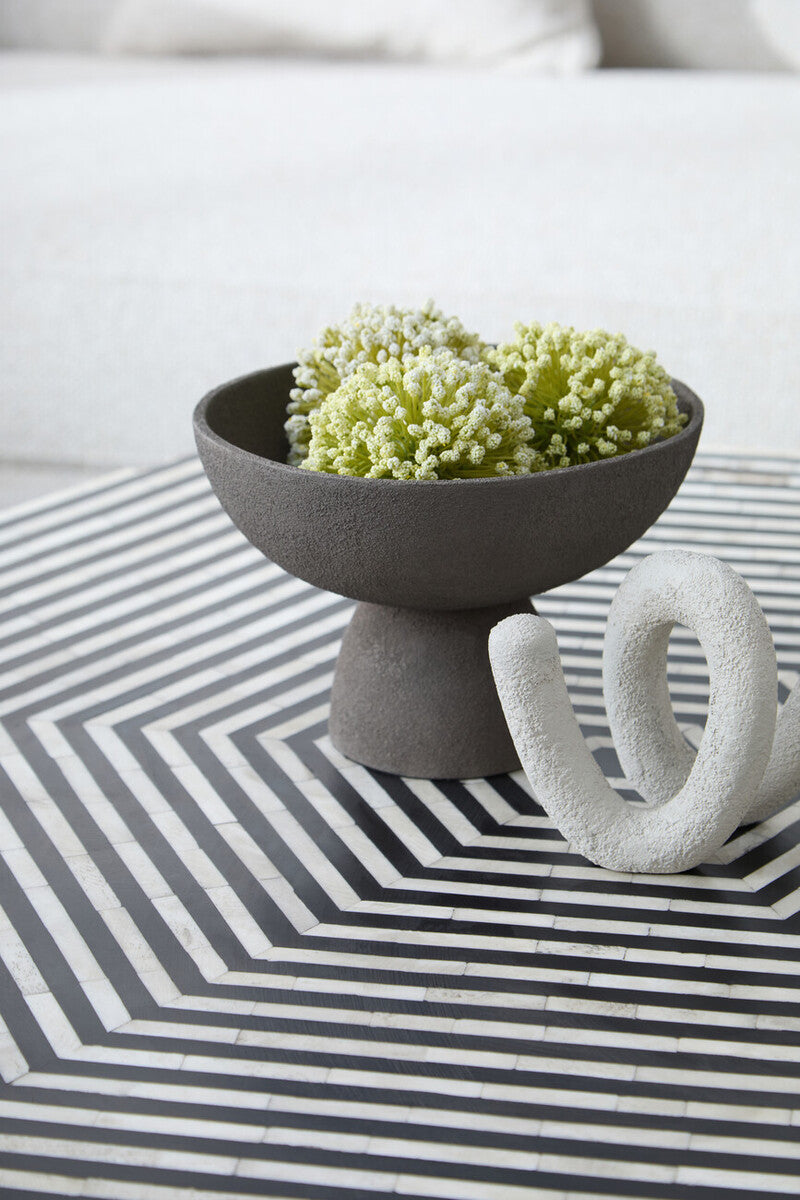 Small Textured Grey Pedestal Bowl