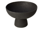 Large Textured Black Pedestal Bowl