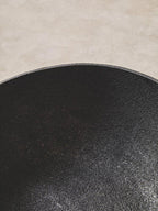 Large Textured Black Pedestal Bowl