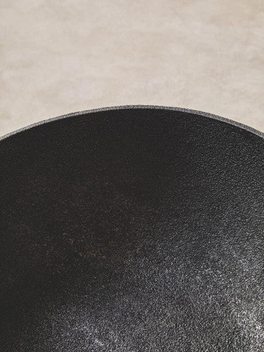 Large Textured Black Pedestal Bowl