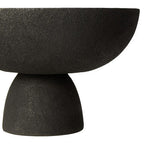 Large Textured Black Pedestal Bowl