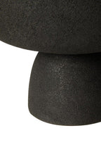 Large Textured Black Pedestal Bowl