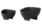 Set of Two Textured Black Bowls