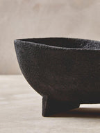 Set of Two Textured Black Bowls