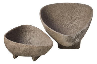 Set of 2 Textured Grey Bowls