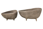 Set of 2 Textured Grey Bowls