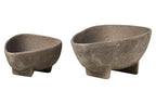 Set of 2 Textured Grey Bowls