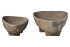 Set of 2 Textured Grey Bowls