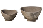 Set of 2 Textured Grey Bowls