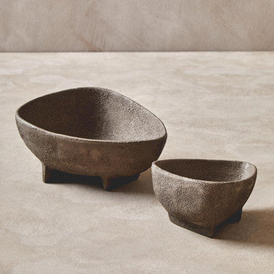 Set of 2 Textured Grey Bowls