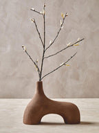Large Textured Red Abstract Vase