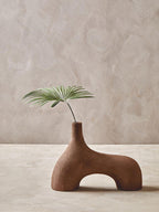 Large Textured Red Abstract Vase