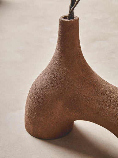 Large Textured Red Abstract Vase
