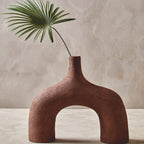 Large Textured Red Abstract Vase