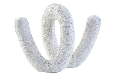Small Textured White Loop Sculpture