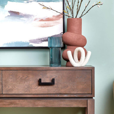 Small Textured White Loop Sculpture
