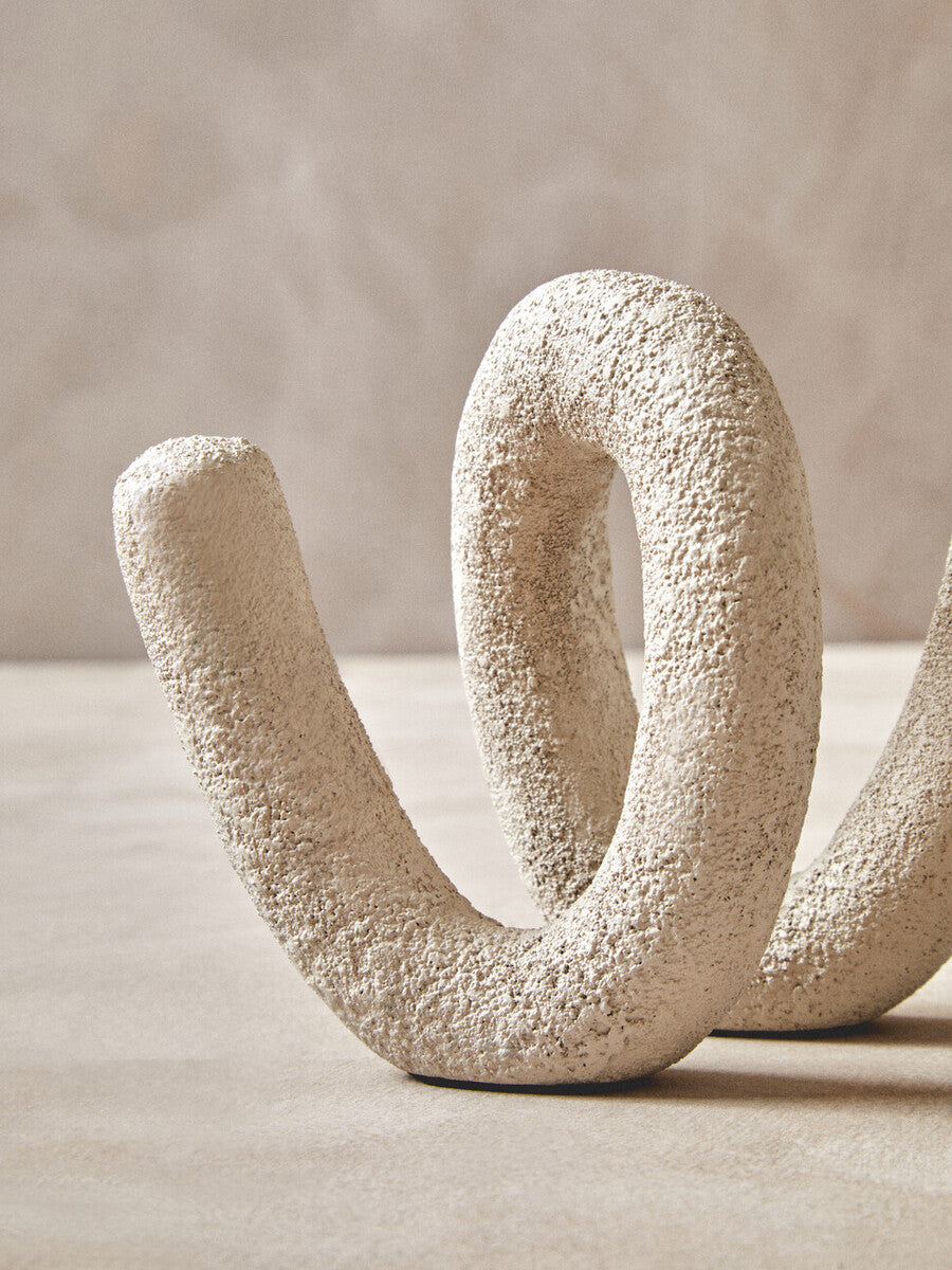Small Textured White Loop Sculpture