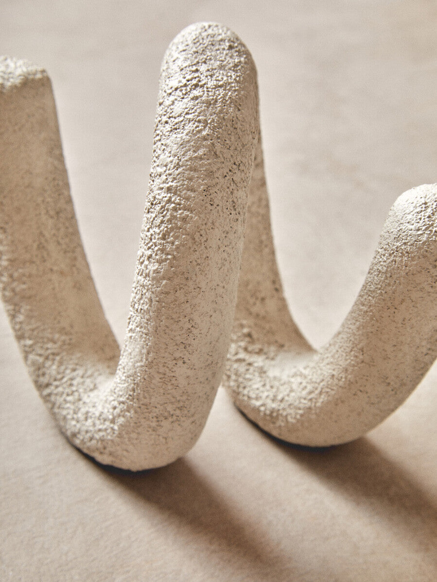 Small Textured White Loop Sculpture