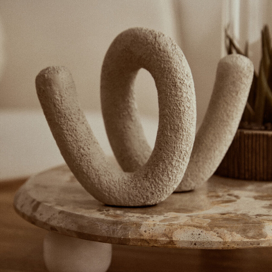 Small Textured White Loop Sculpture