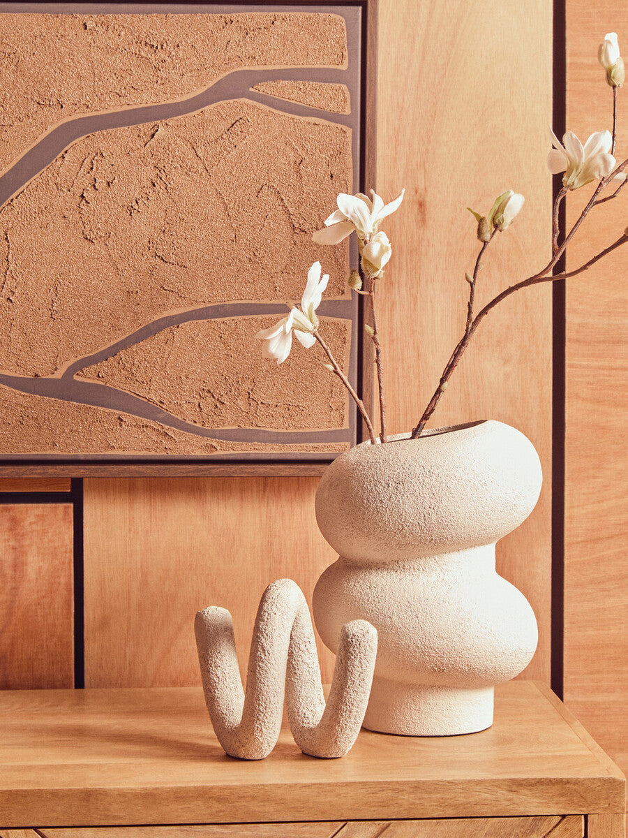 Small Textured White Loop Sculpture