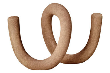 Large Textured Beige Loop Sculpture