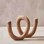 Large Textured Beige Loop Sculpture