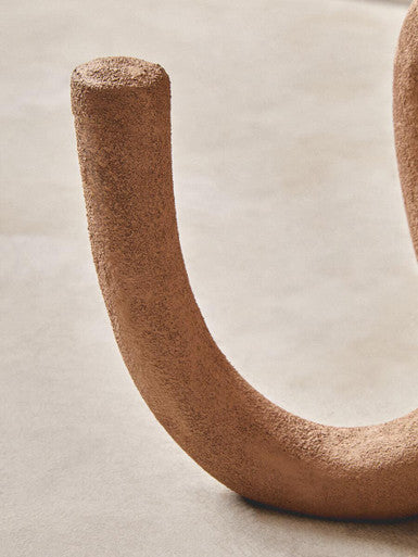 Large Textured Beige Loop Sculpture
