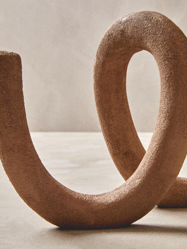 Large Textured Beige Loop Sculpture