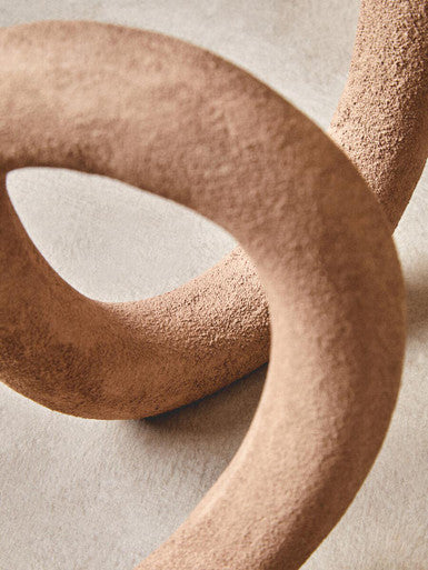 Large Textured Beige Loop Sculpture
