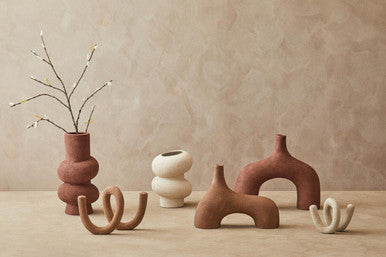 Large Textured Beige Loop Sculpture
