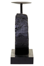 Small Charred Black Mango Wood Log Candle Holder