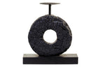 Small Charred Black Mango Wood Log Candle Holder