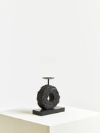 Small Charred Black Mango Wood Log Candle Holder