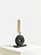 Small Charred Black Mango Wood Log Candle Holder