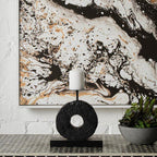 Small Charred Black Mango Wood Log Candle Holder